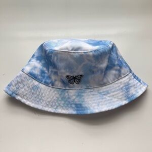 Claire’s Blue and White Tie-Dye Bucket Hat with Butterfly Kids/Toddler